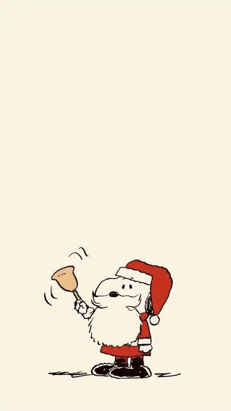 Snoopy ca Moș Crăciun pentru iPhone de Crăciun Fundal