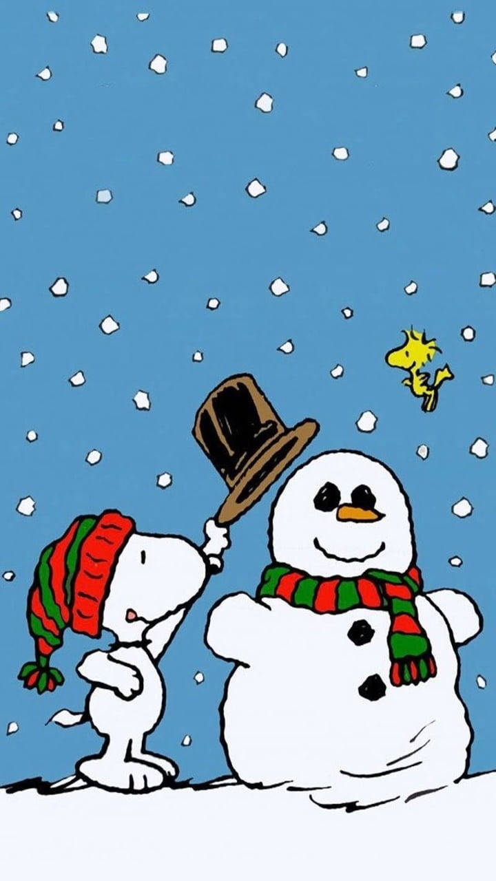 Snoopy căciulă de om de zăpadă de Crăciun Fundal