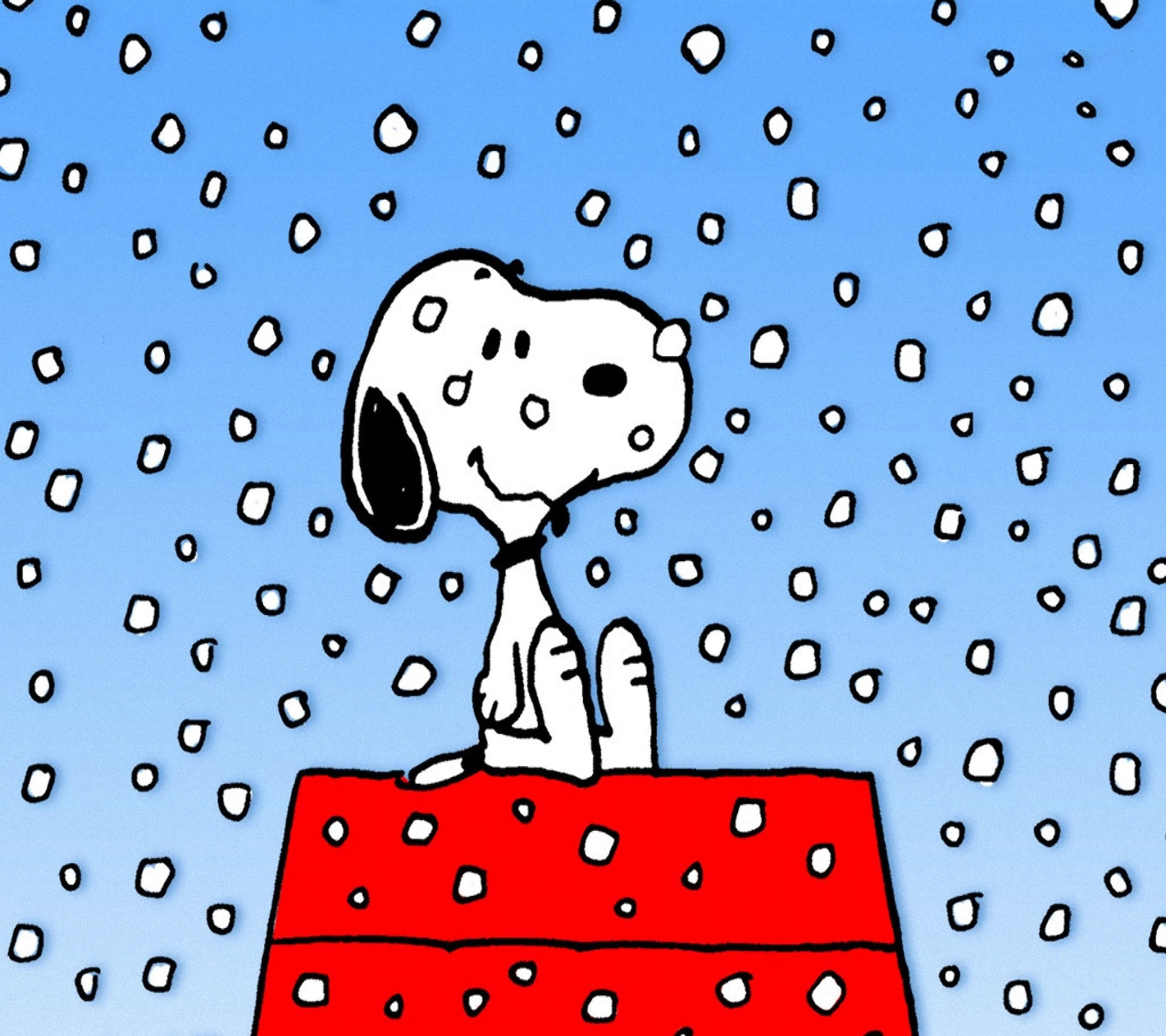 Snoopy Casă de Zăpadă de Crăciun Fundal