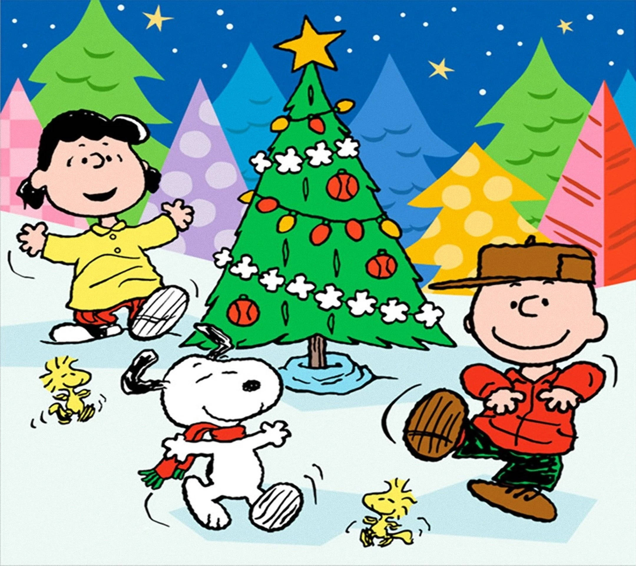 Snoopy Crăciun Prieteni Umani Fundal