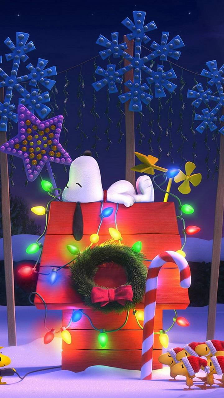 Snoopy Decorațiuni 3D de Crăciun Fundal