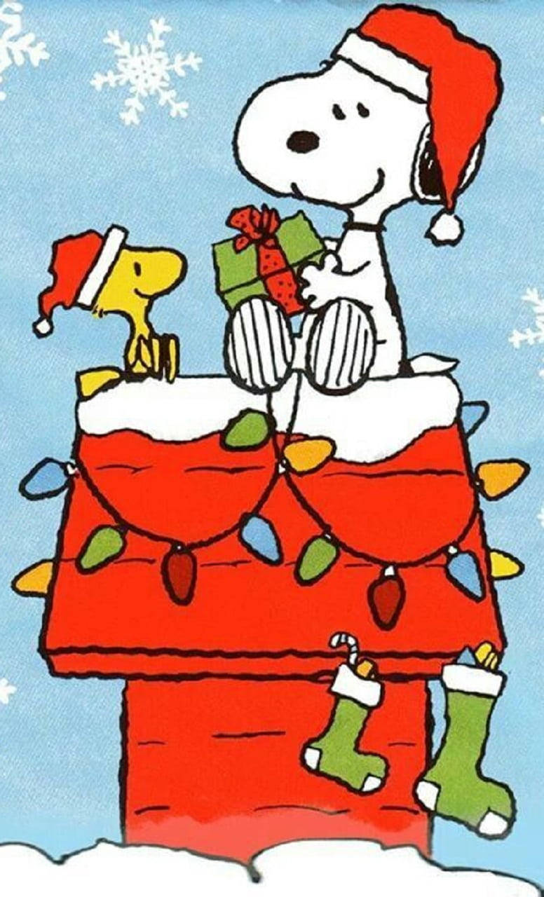 Snoopy oferă daruri de Crăciun Fundal