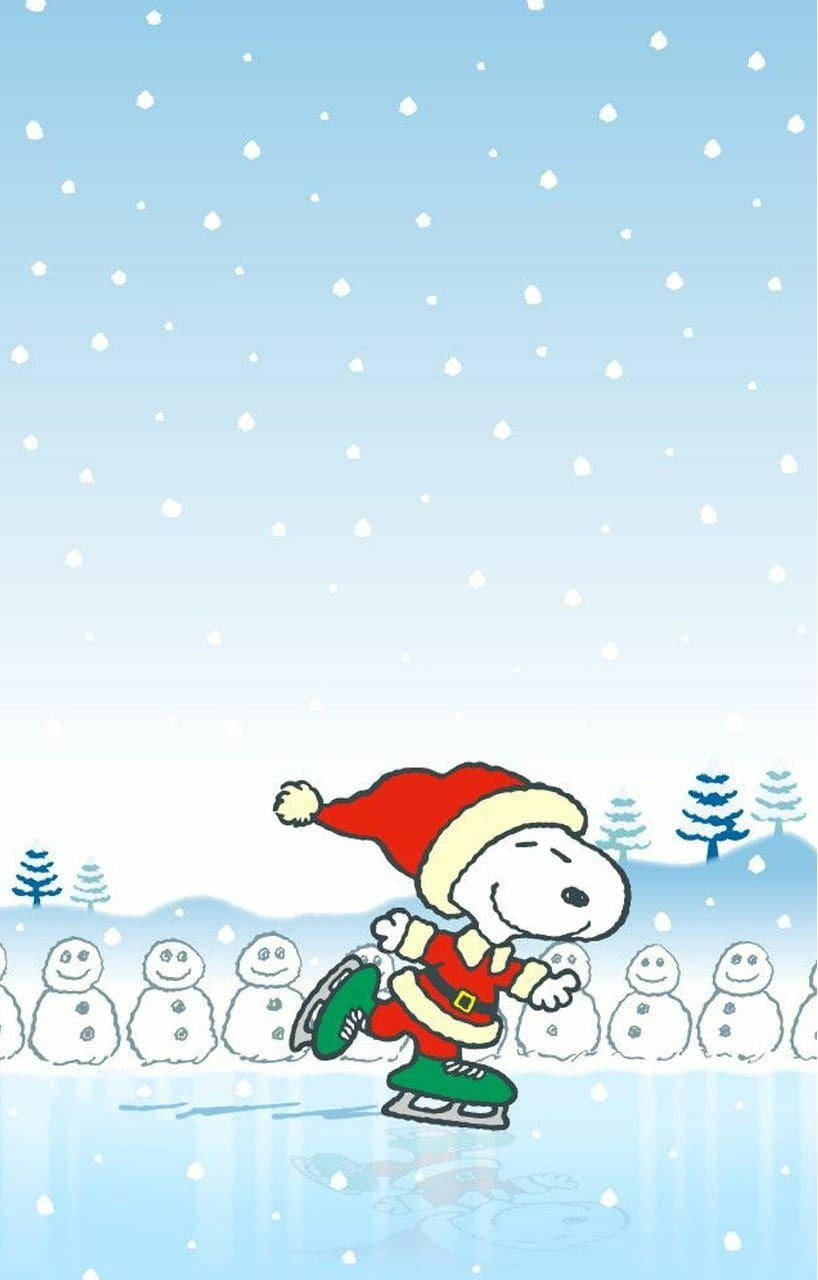 Snoopy patinaj de Crăciun Fundal