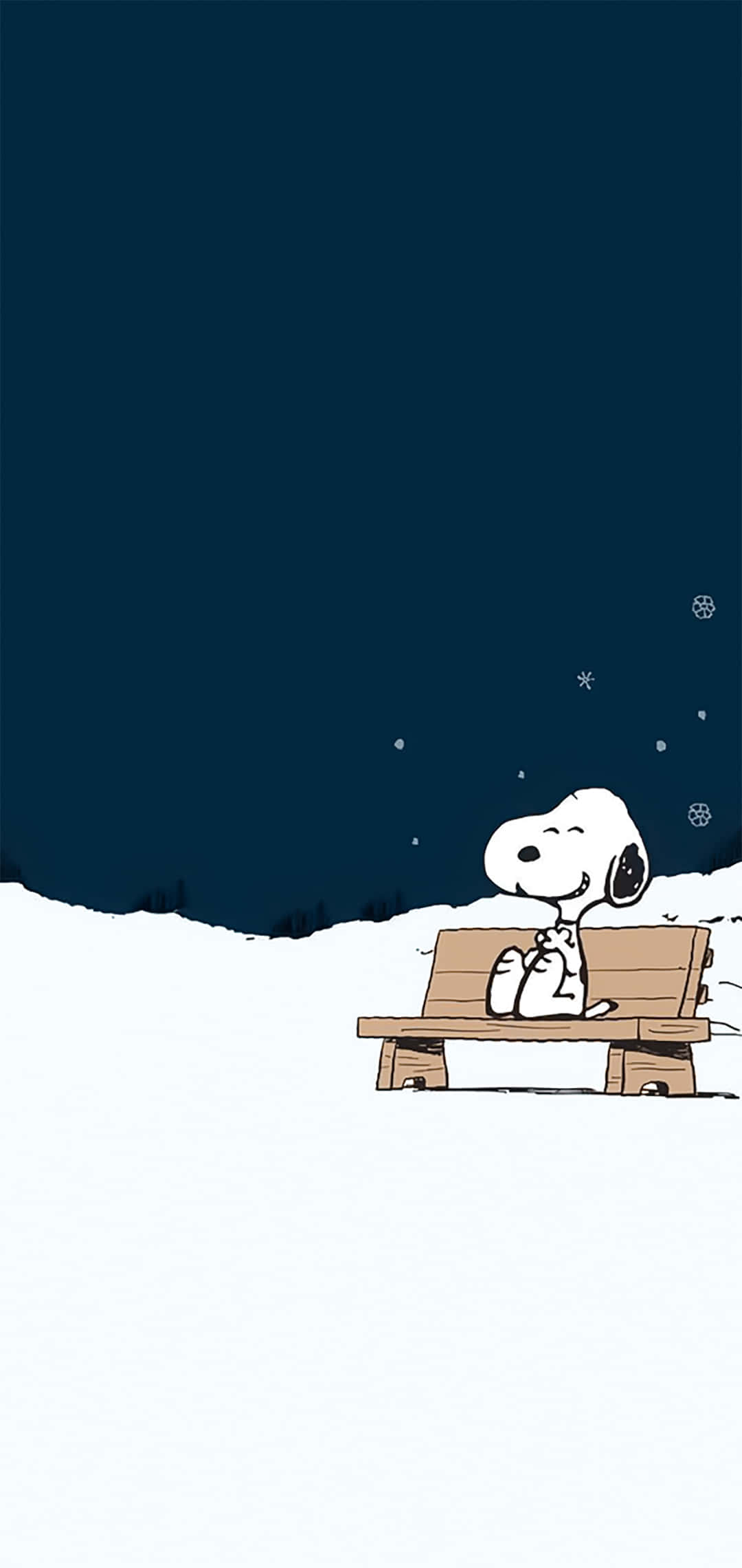 Snoopy pe o bancă, Peanuts, Crăciun Fundal