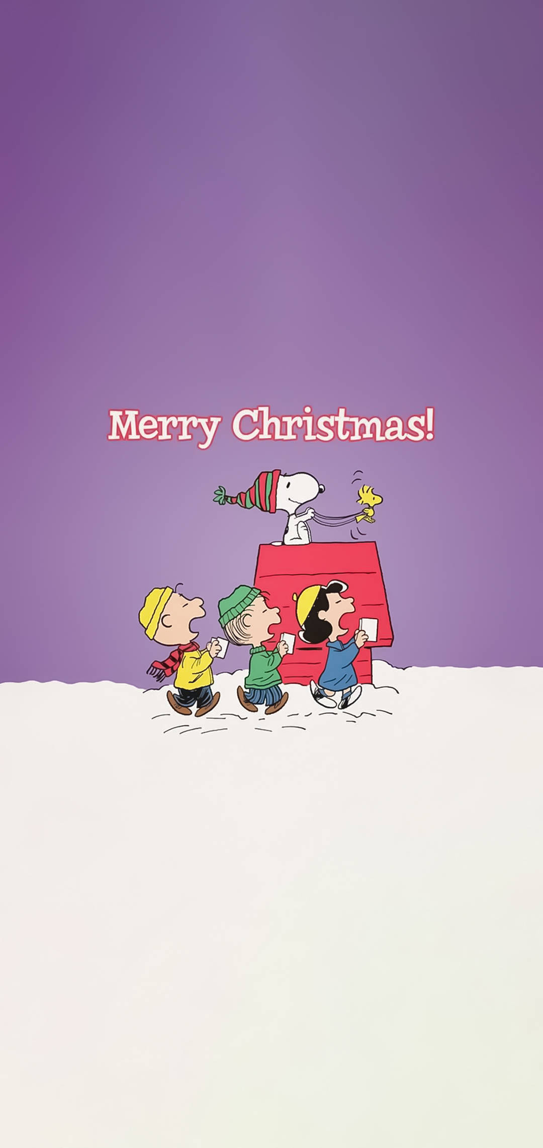 Snoopy plimbându-se de Crăciun iPhone Fundal
