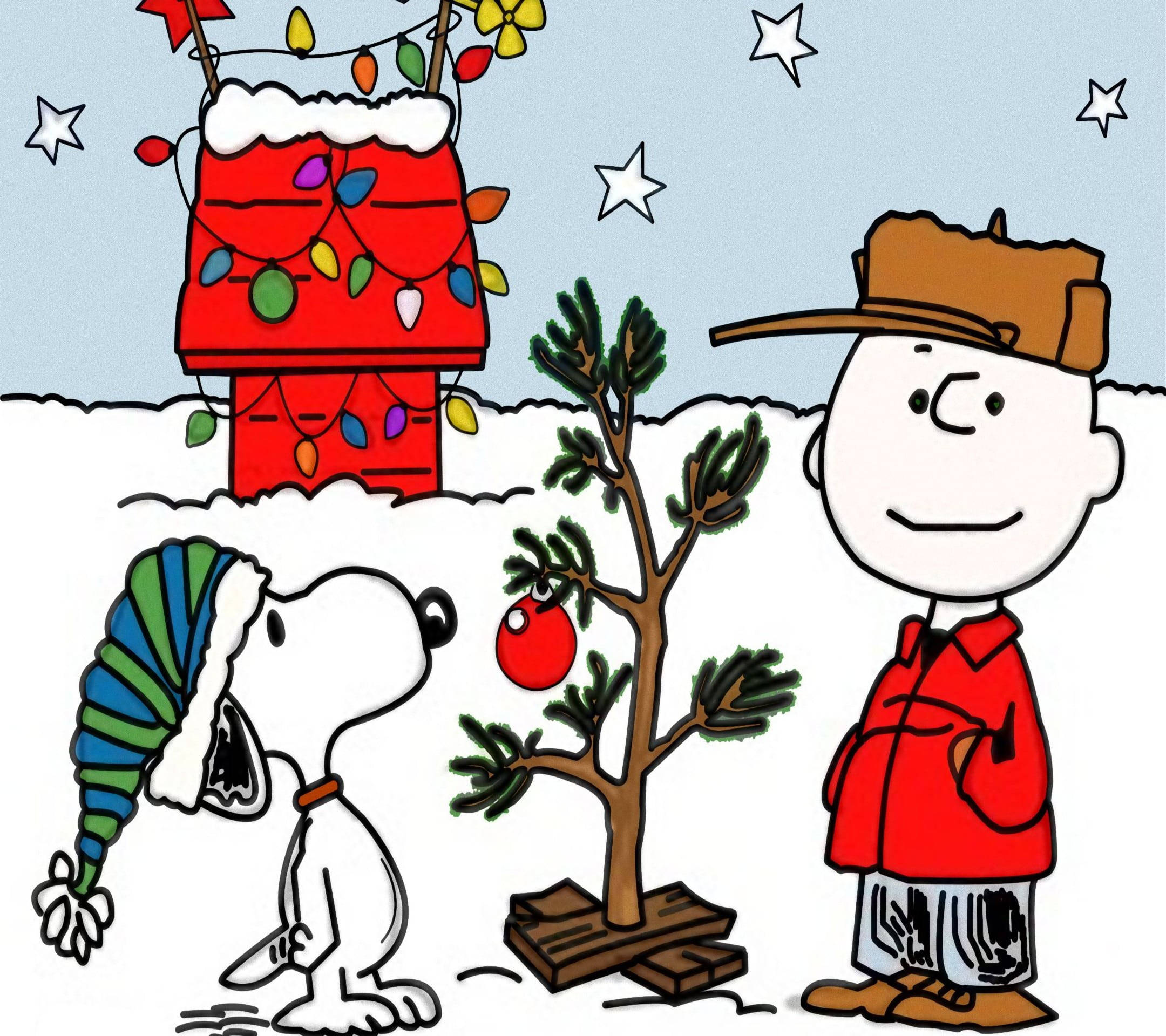 Snoopy și Stelele de Crăciun Fundal