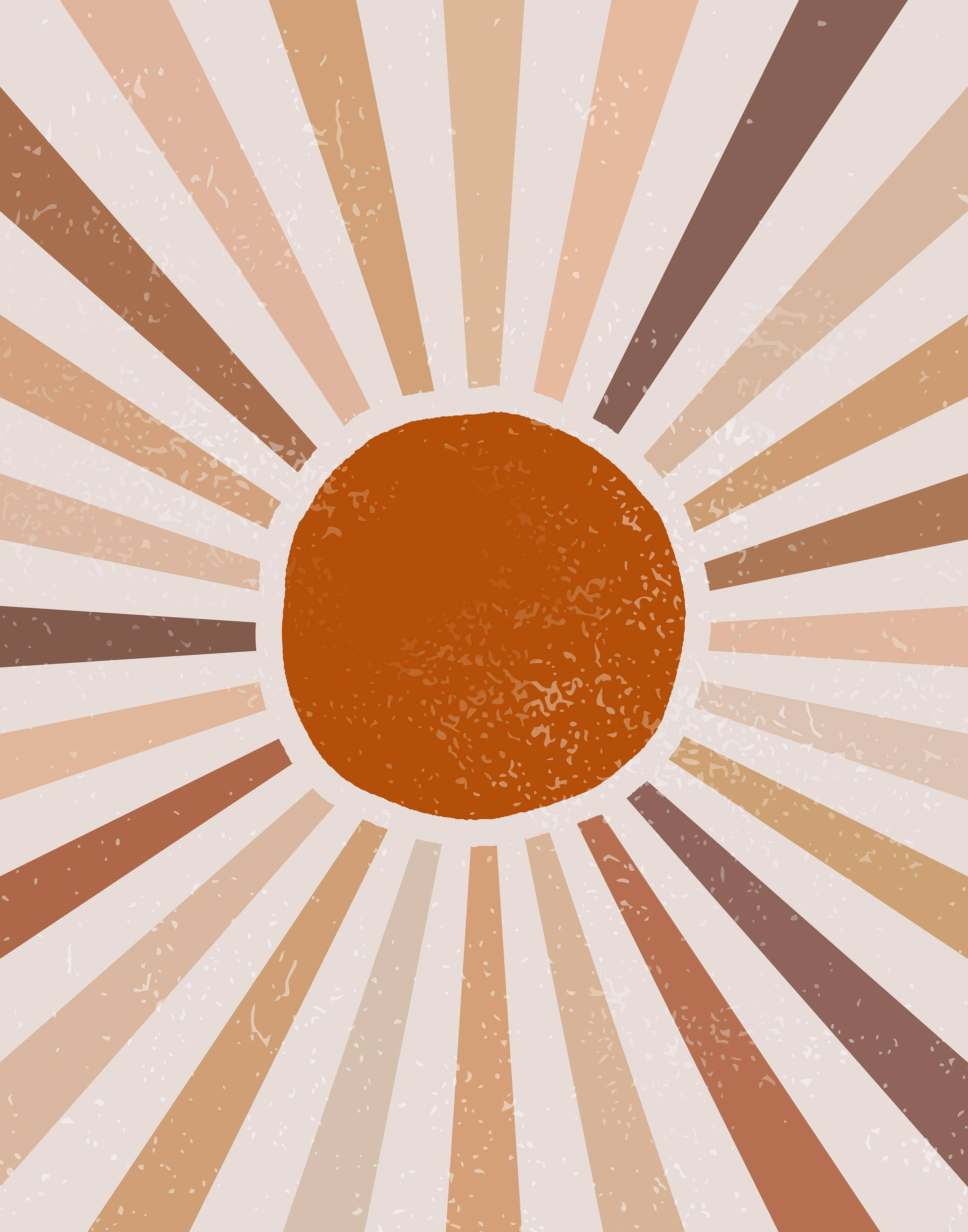 Soare Boho Estetic cu Culori Neutre Fundal