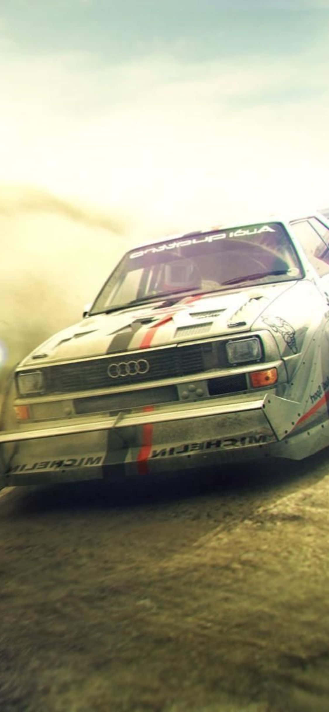 Șoferi Curajoși Acceptă Emoția Dirt Rally în iPhone Xs Fundal