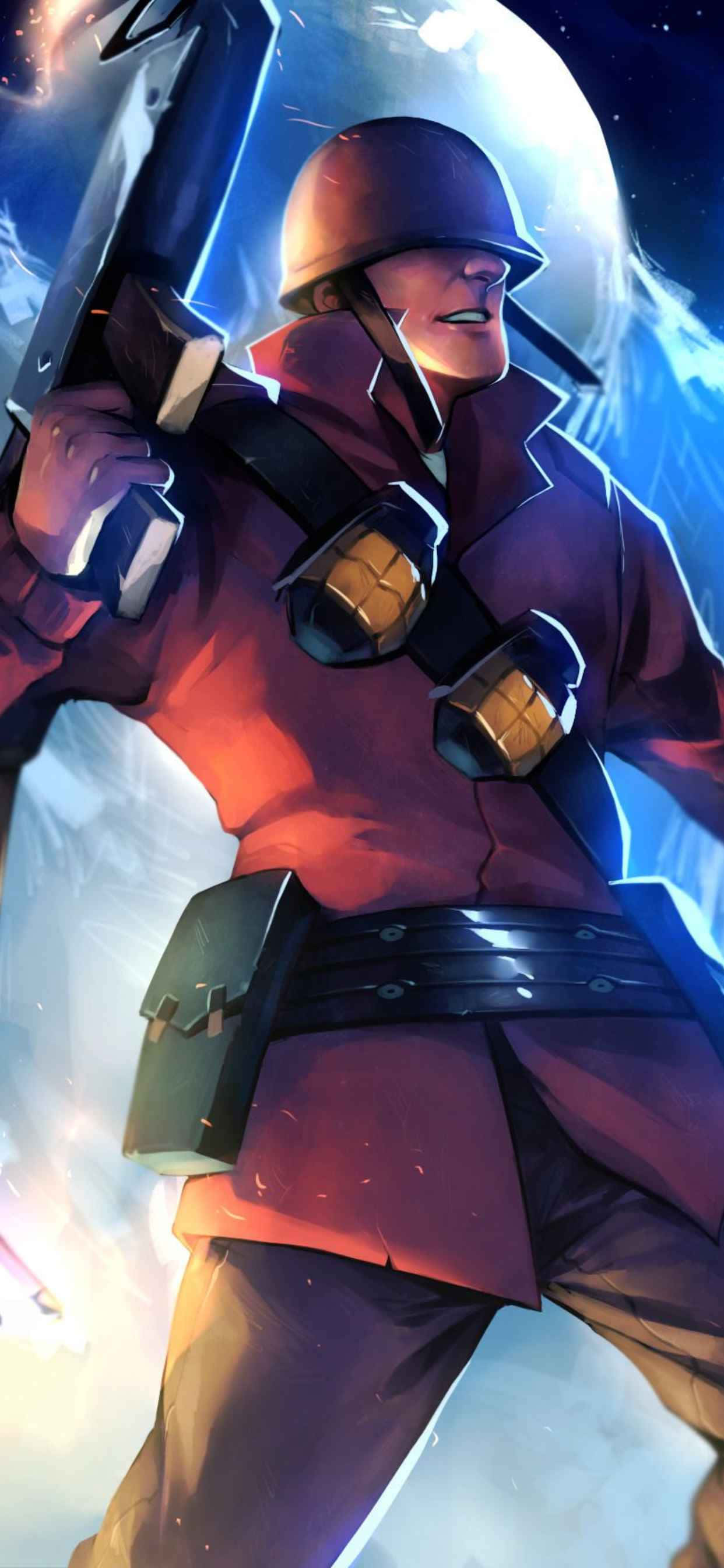 Soldat Roșu Animat iPhone Xs Max Team Fortress 2 Fundal