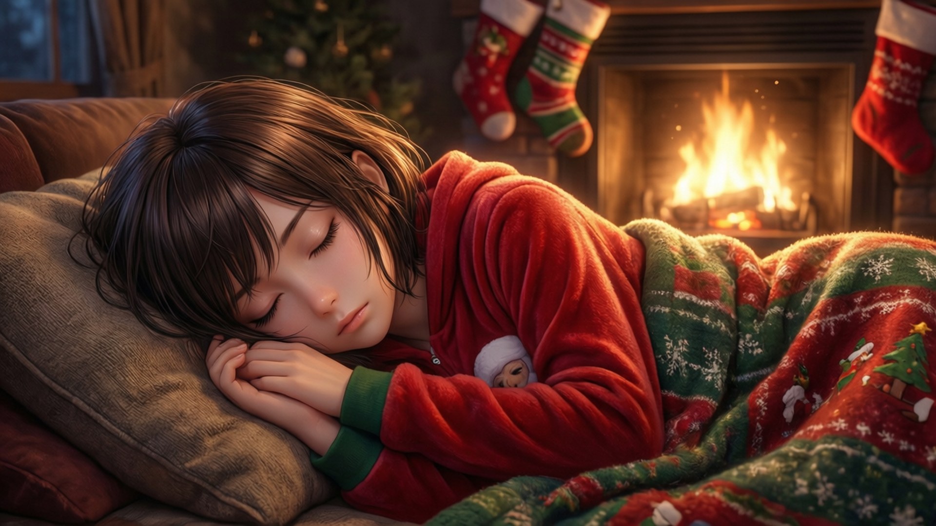 Somnul Cozy de Crăciun Fundal