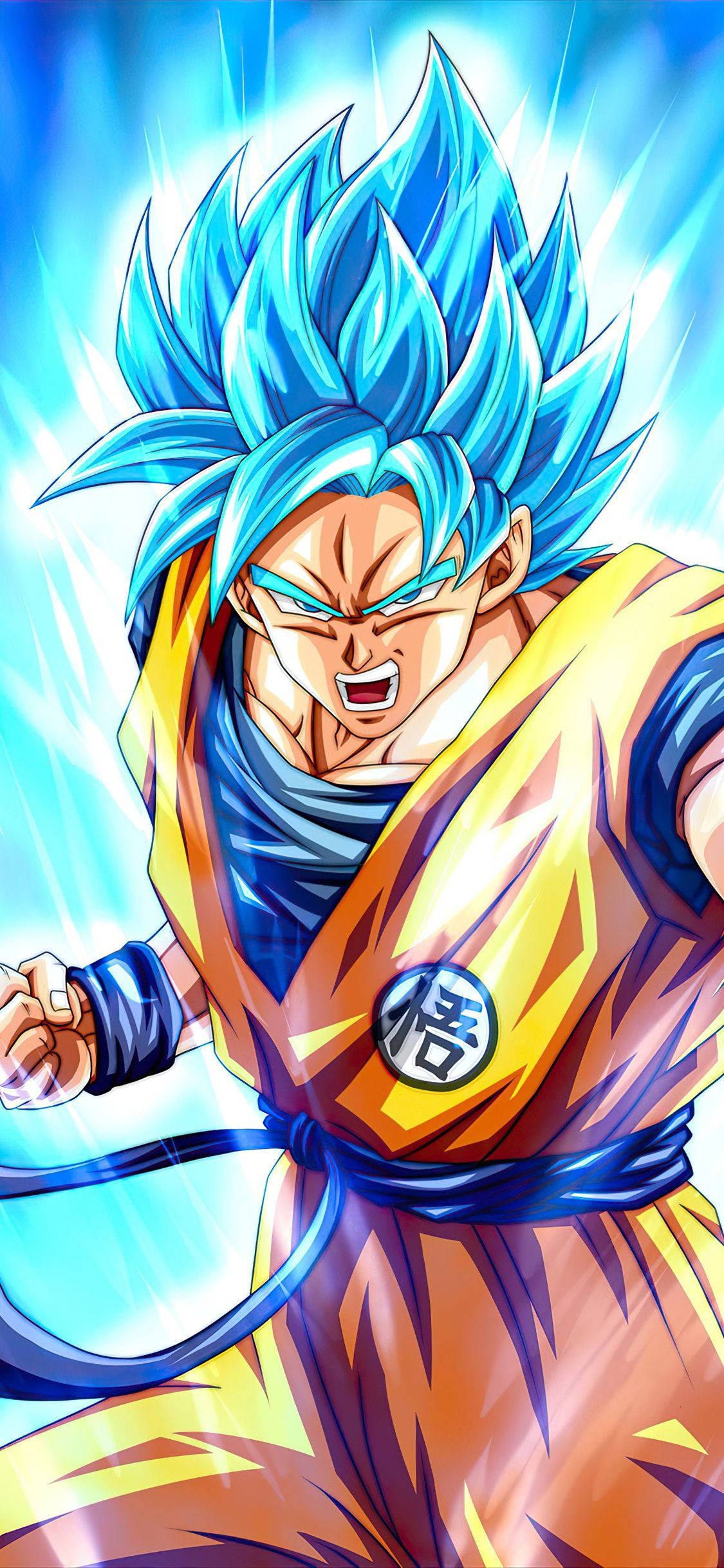 Son Goku Super Saiyan Albastru iPhone Fundal