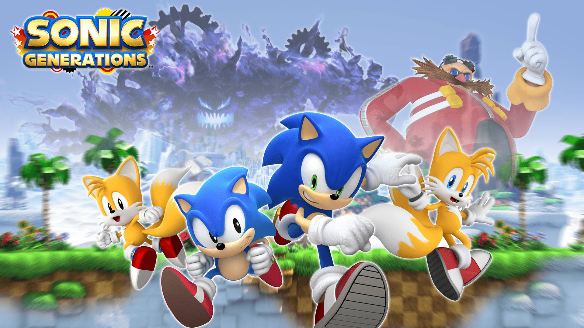 Sonic Aleargă prin Seaside Hill Fundal