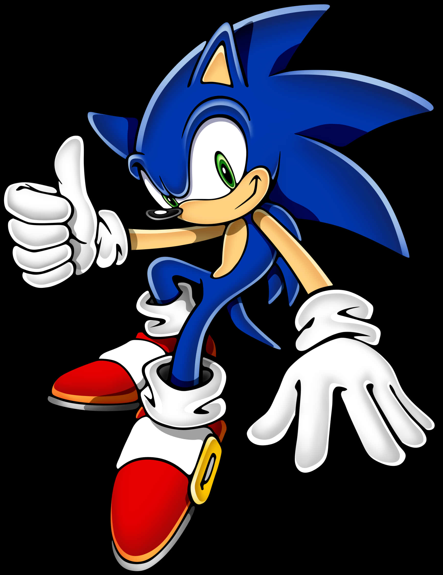 Sonic cu degetul mare în sus Fundal