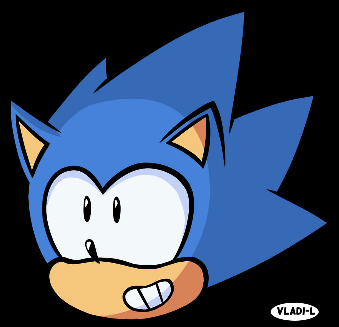 Sonic Headshot în Stil Cartoon Fundal