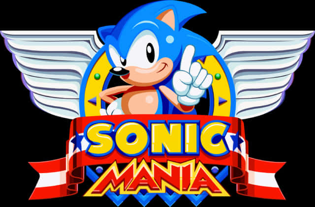 Sonic Mania Logo cu Personaj Fundal