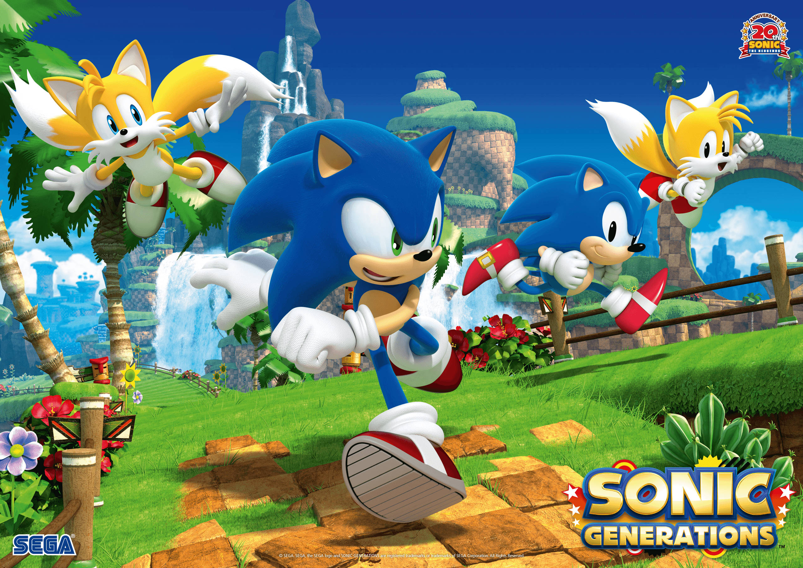Sonic și Tails fac echipă pentru aventură în Sonic Generations Fundal
