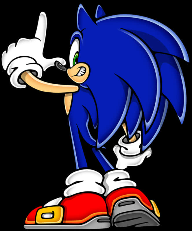 Sonic the Hedgehog arătând în sus Fundal