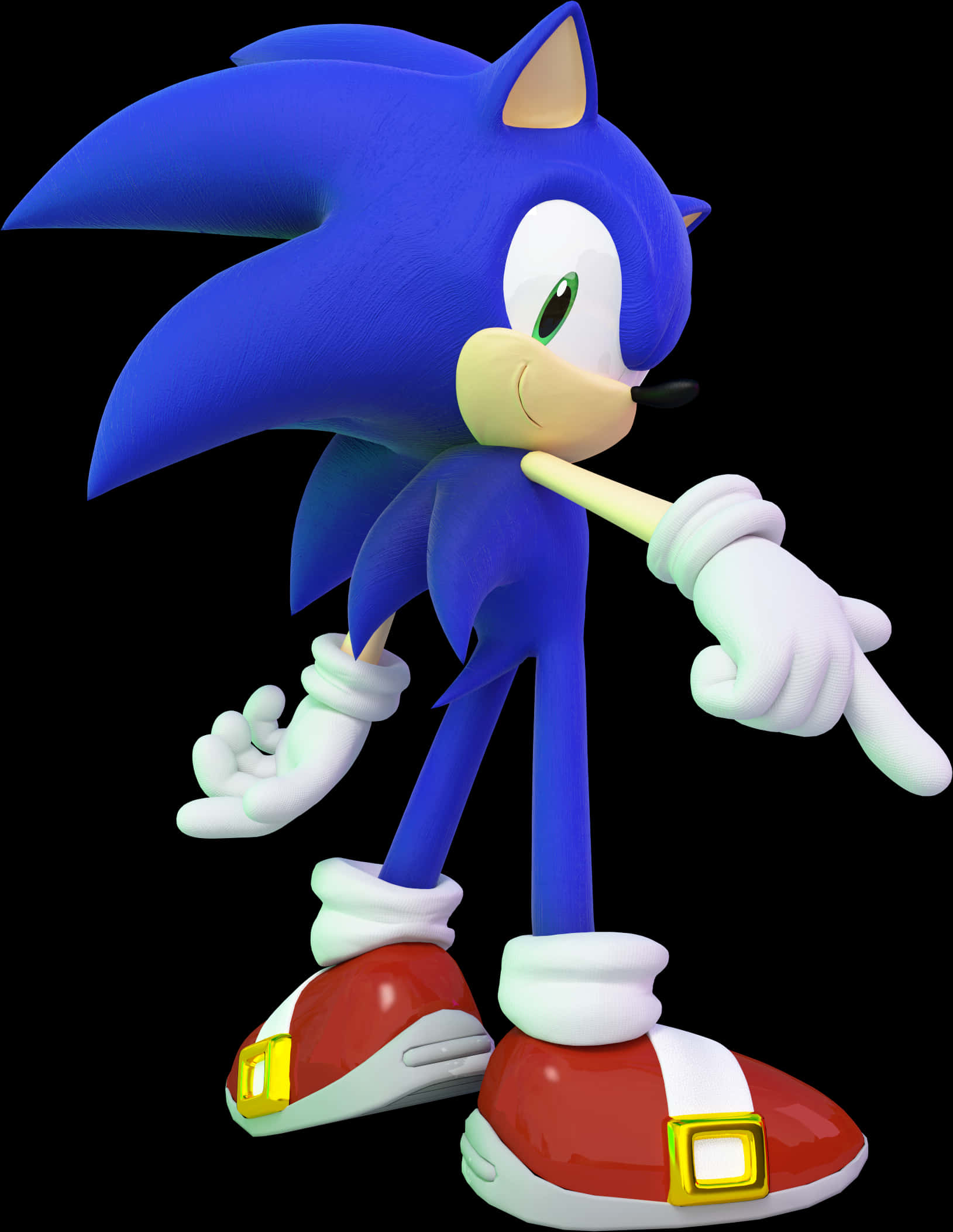 Sonic The Hedgehog în Poză de Gândire Fundal