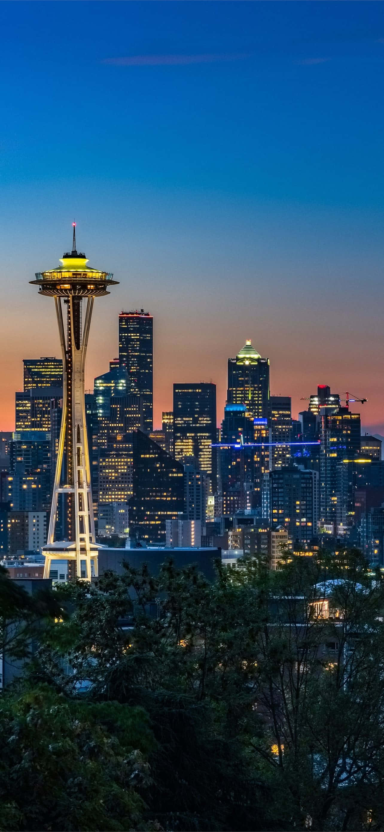 Space Needle Noaptea Cel Mai Bun Fundal Seattle Fundal