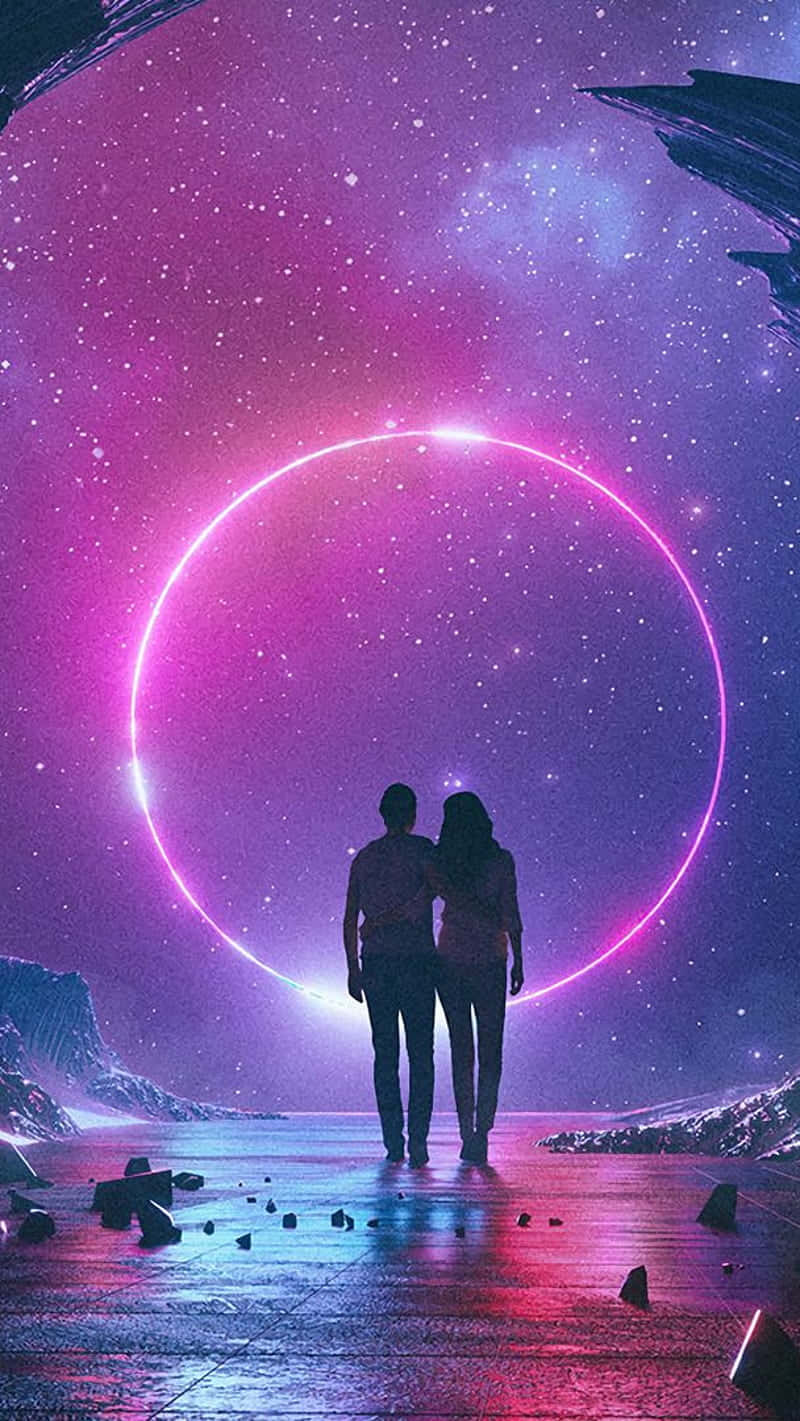 Spațiu romantic roz și mov Fundal