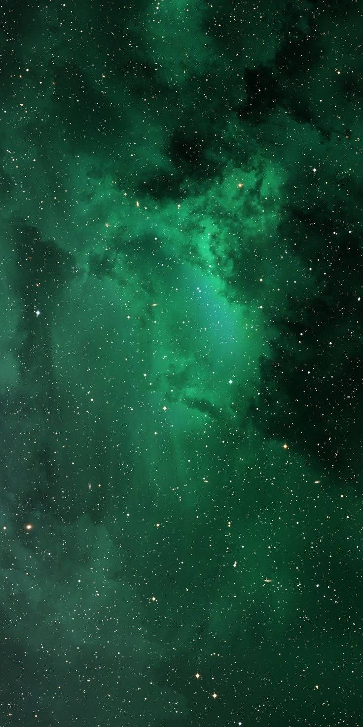 Spațiu și Stele Verde iPhone Fundal