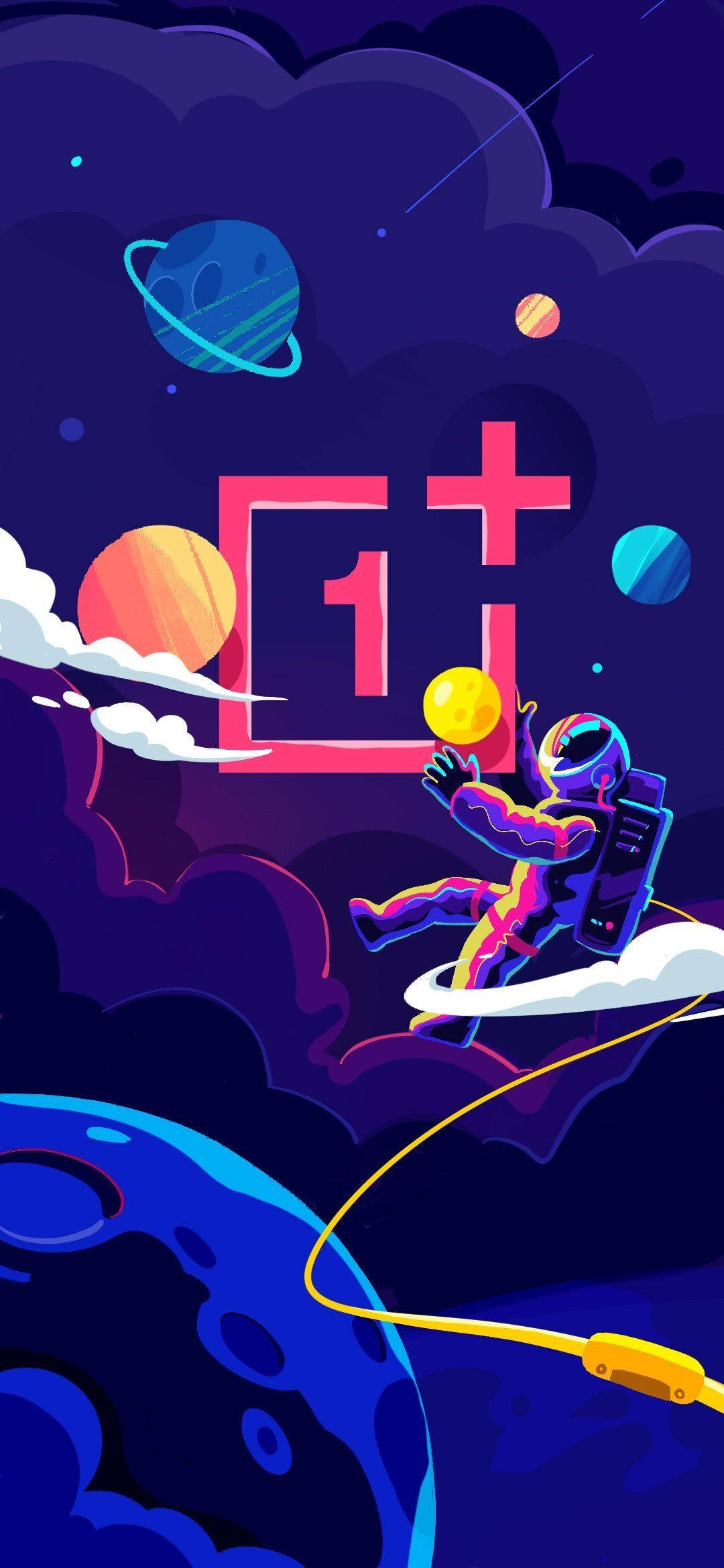 Spațiul cosmic cu logo-ul OnePlus 9R Fundal