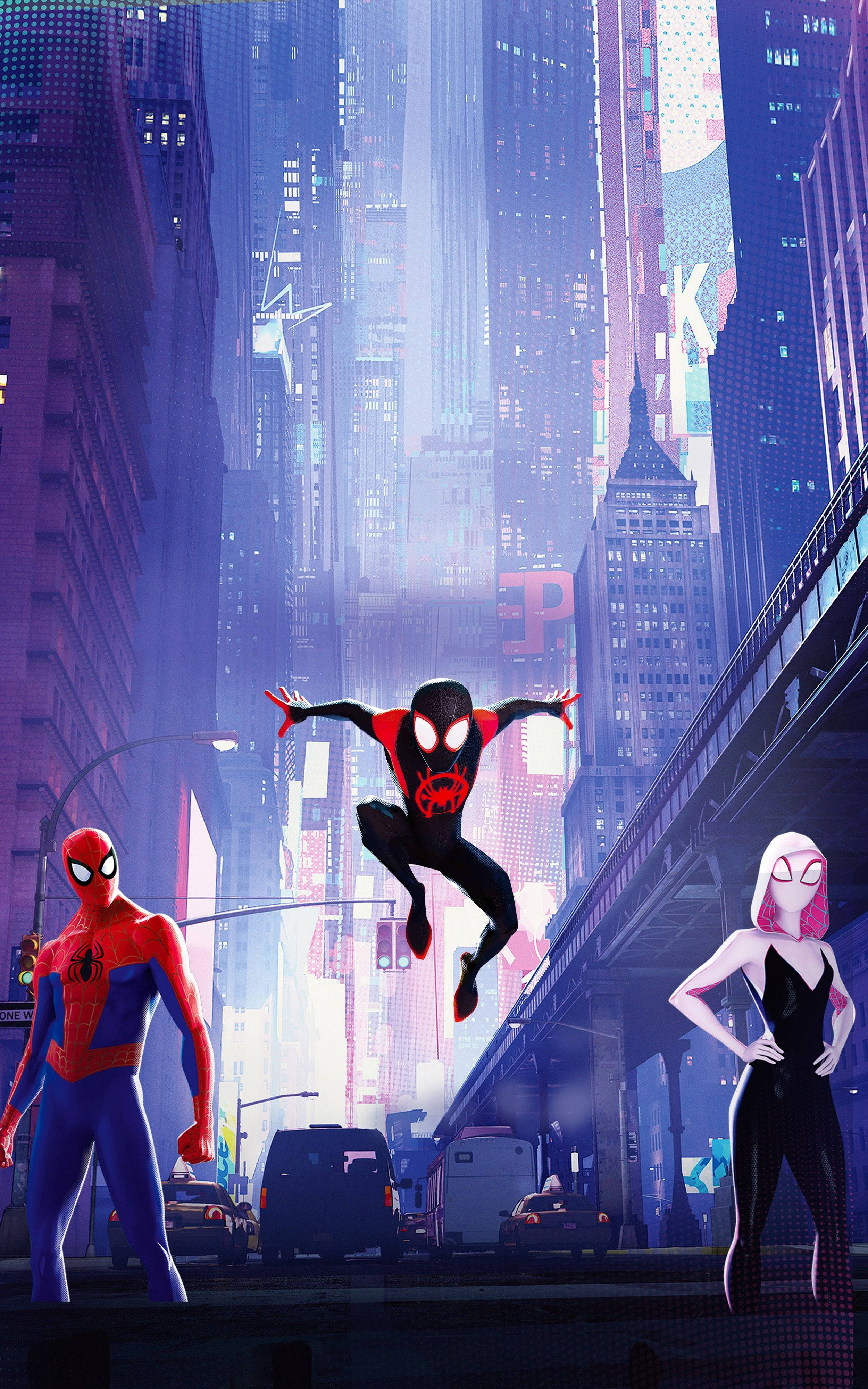 Spectacularul Spider-Verse Unește Trei Spider-Men Fundal