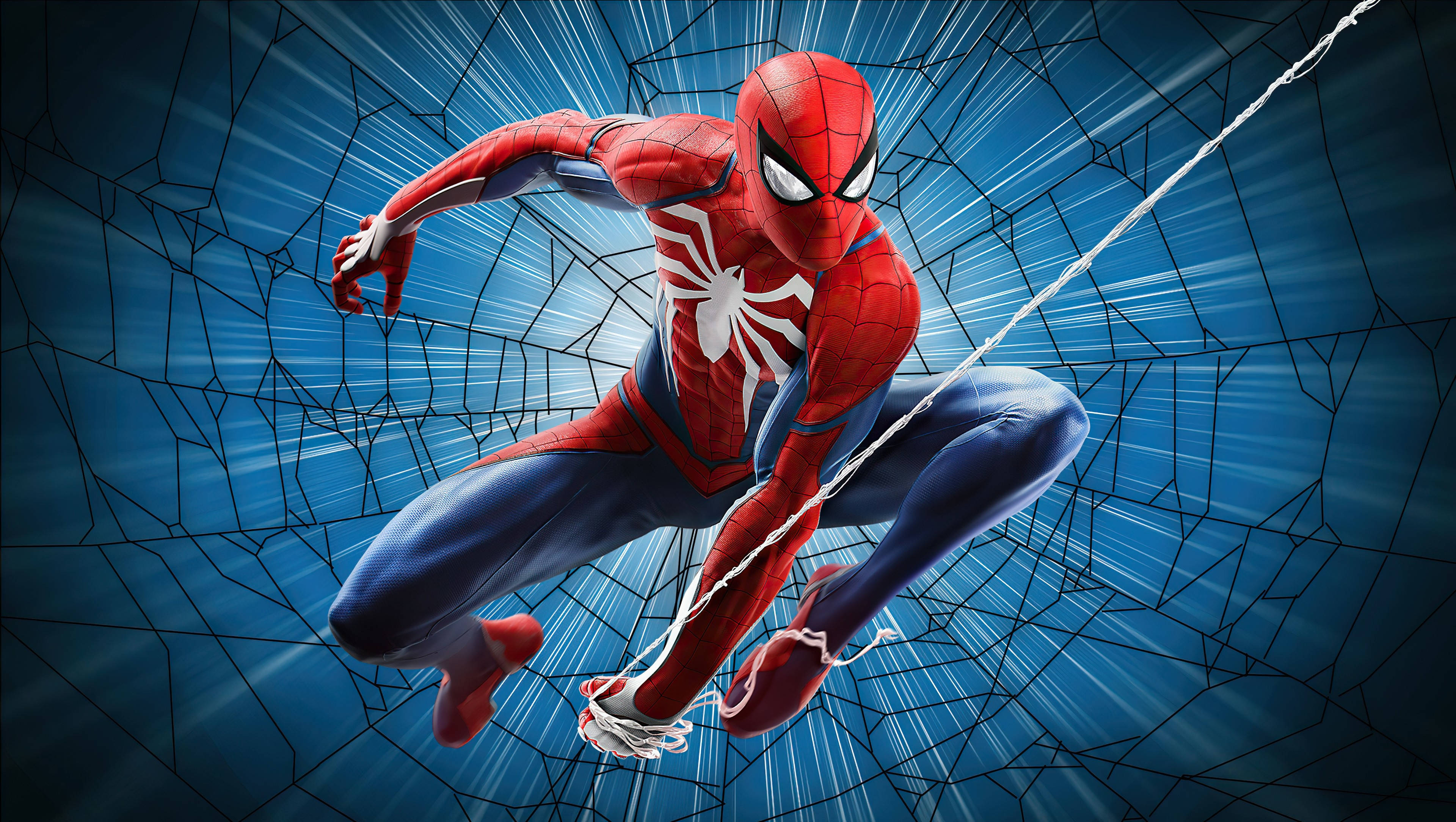 Spider Man Ps4 Albastru Desktop Fundal
