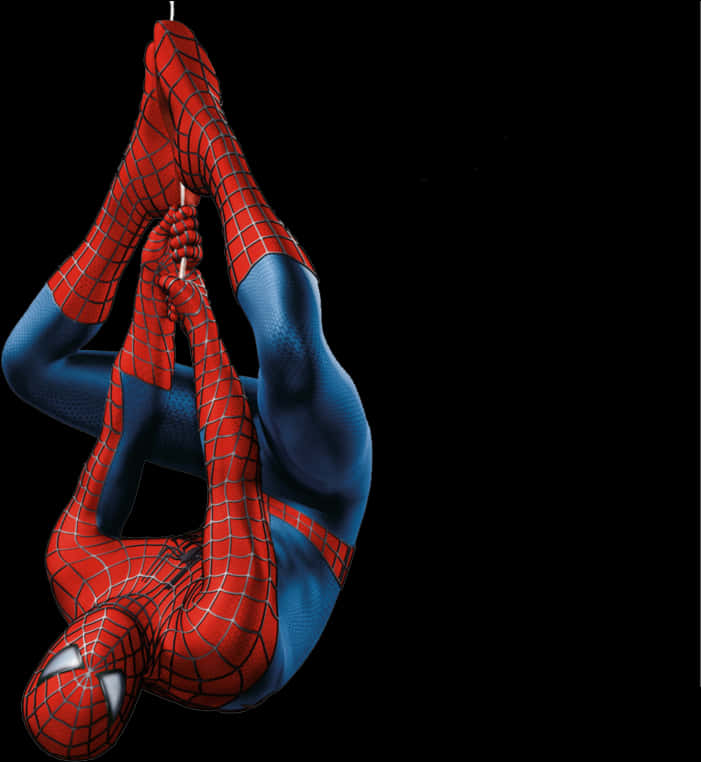 Spiderman atârnând cu capul în jos Fundal