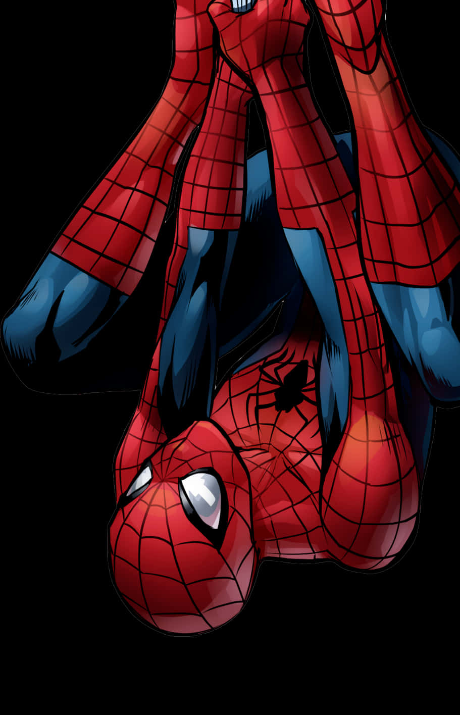 Spiderman atârnat cu capul în jos Fundal