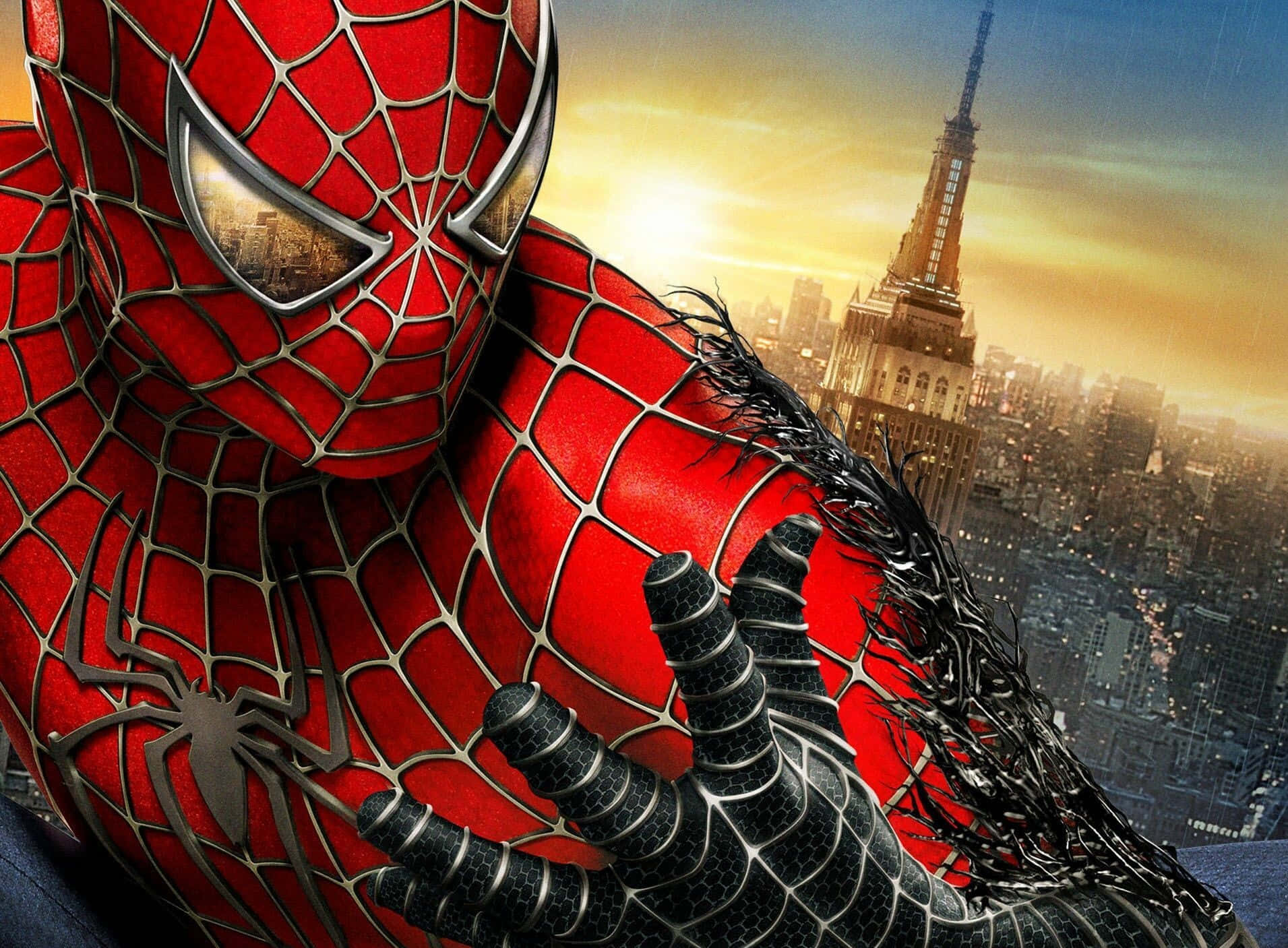 Spiderman din benzile desenate Marvel în acțiune Fundal