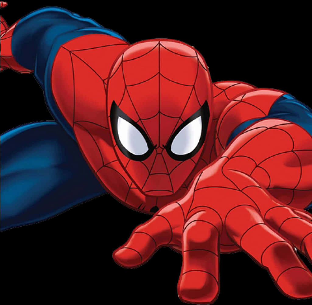 Spiderman în Poziție de Acțiune, Târându-se Fundal
