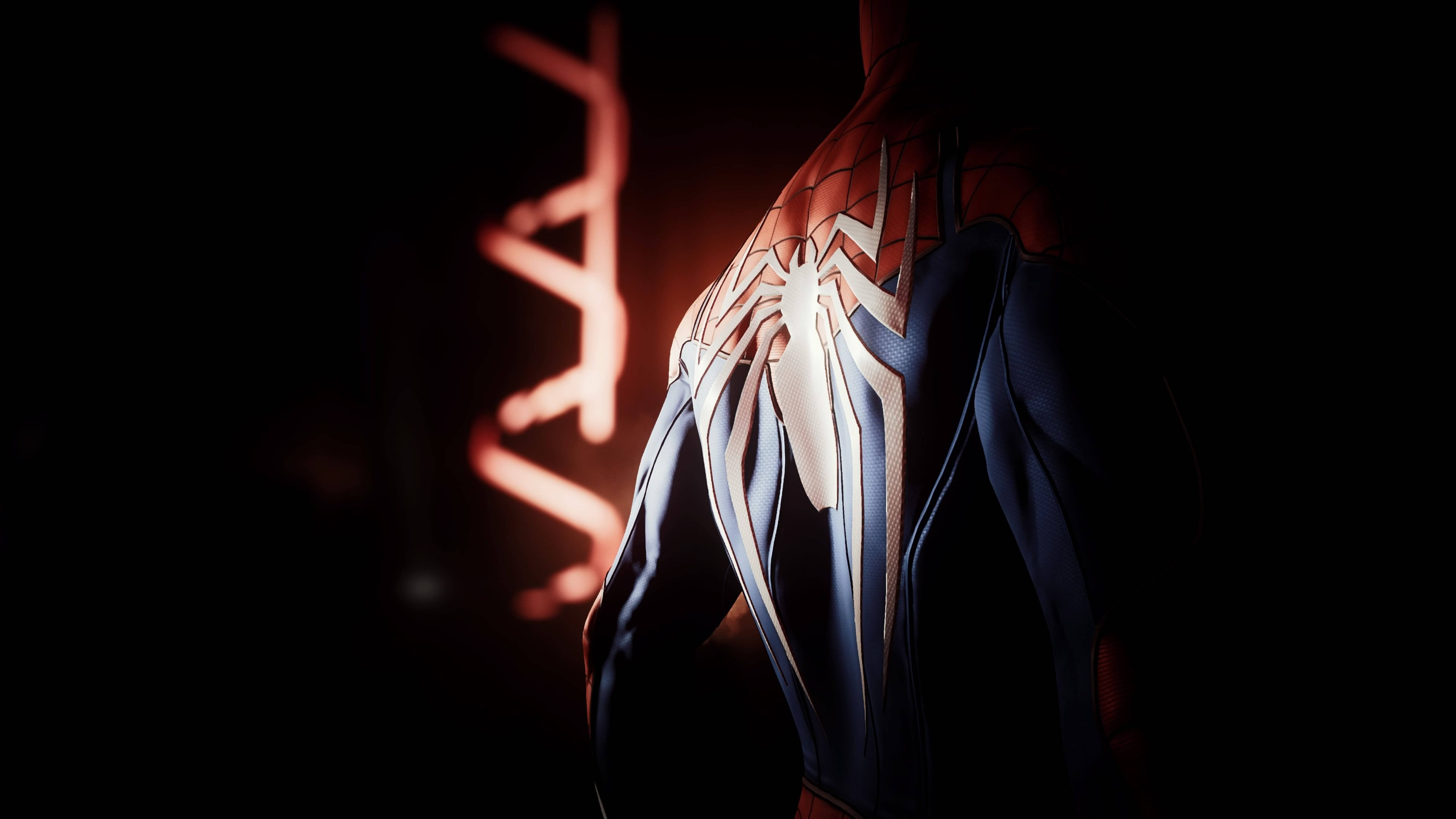 Spiderman Marvel Neon 4K PS4 Fundal