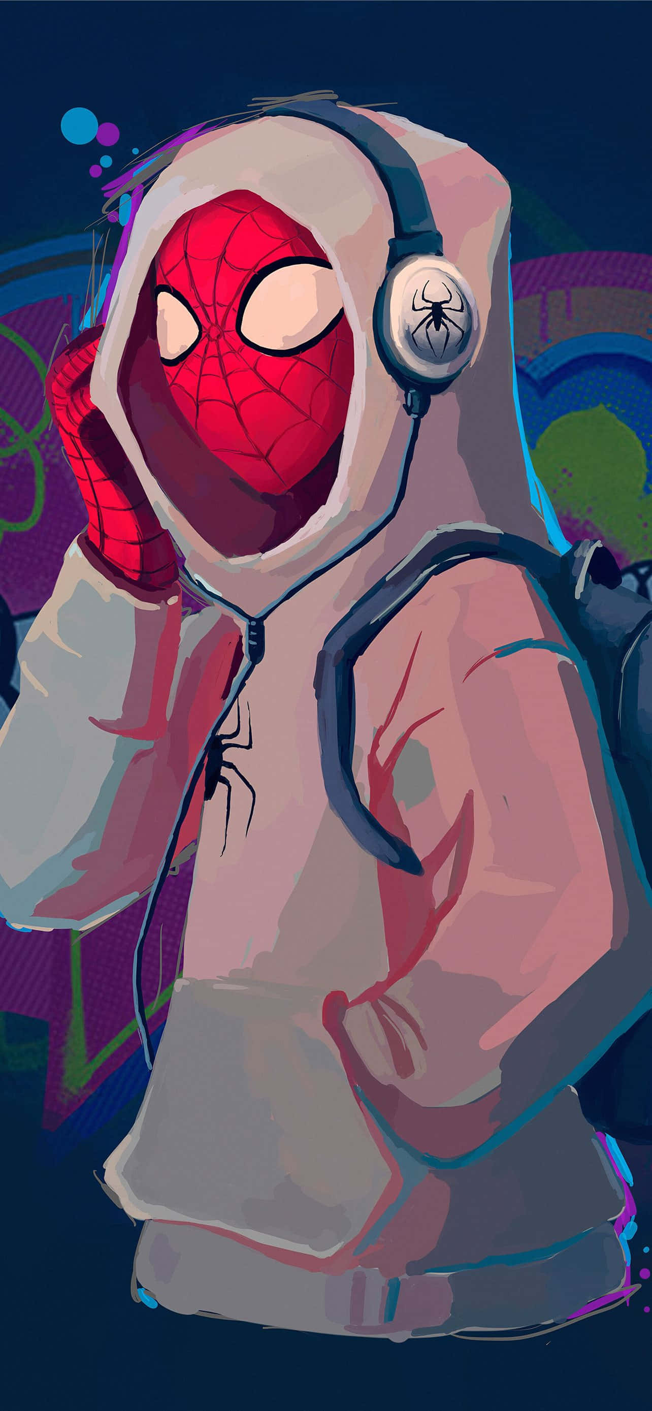 Spiderman PFP Ascultând Muzică Fundal