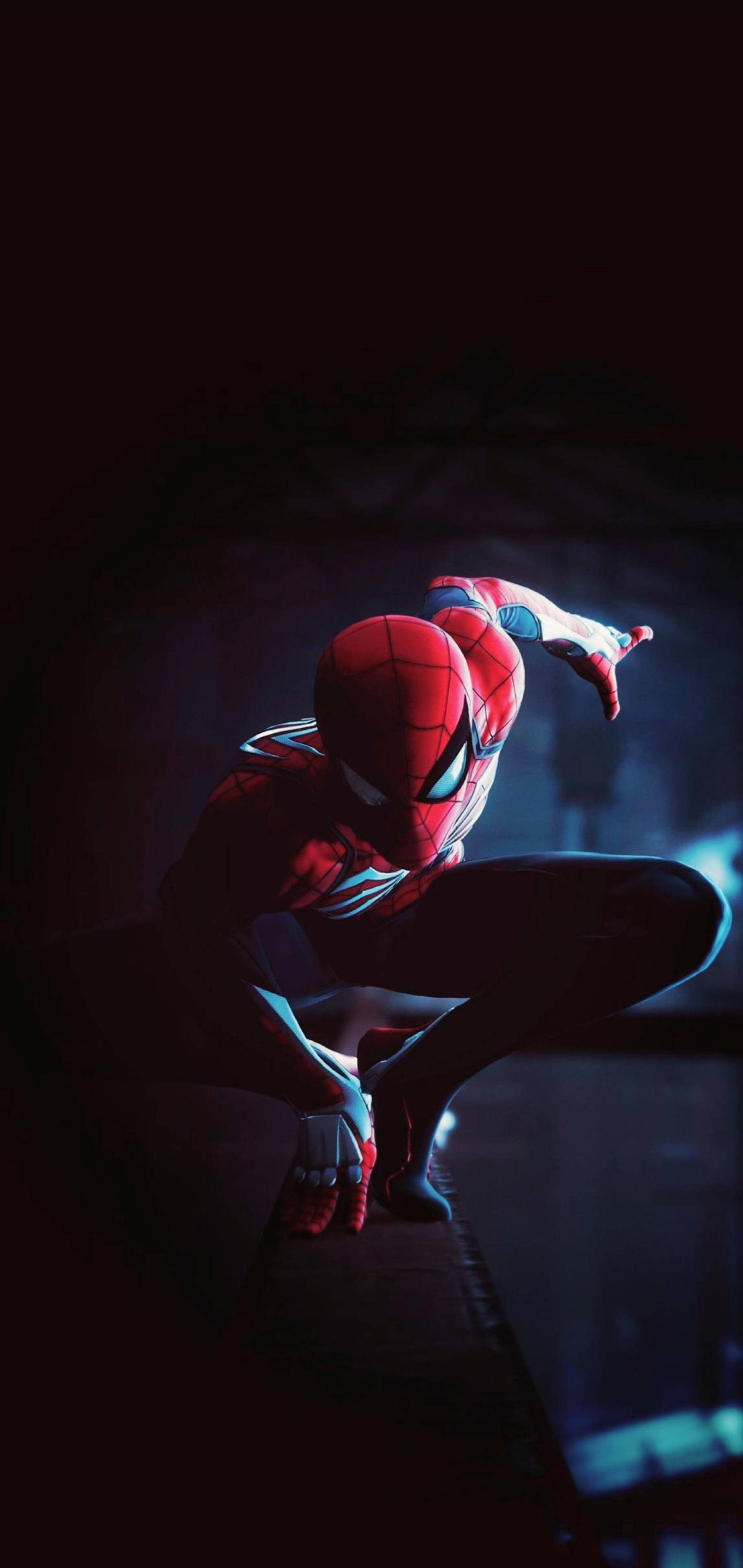 Spiderman Poza Iconică Punch Hole 4K Fundal