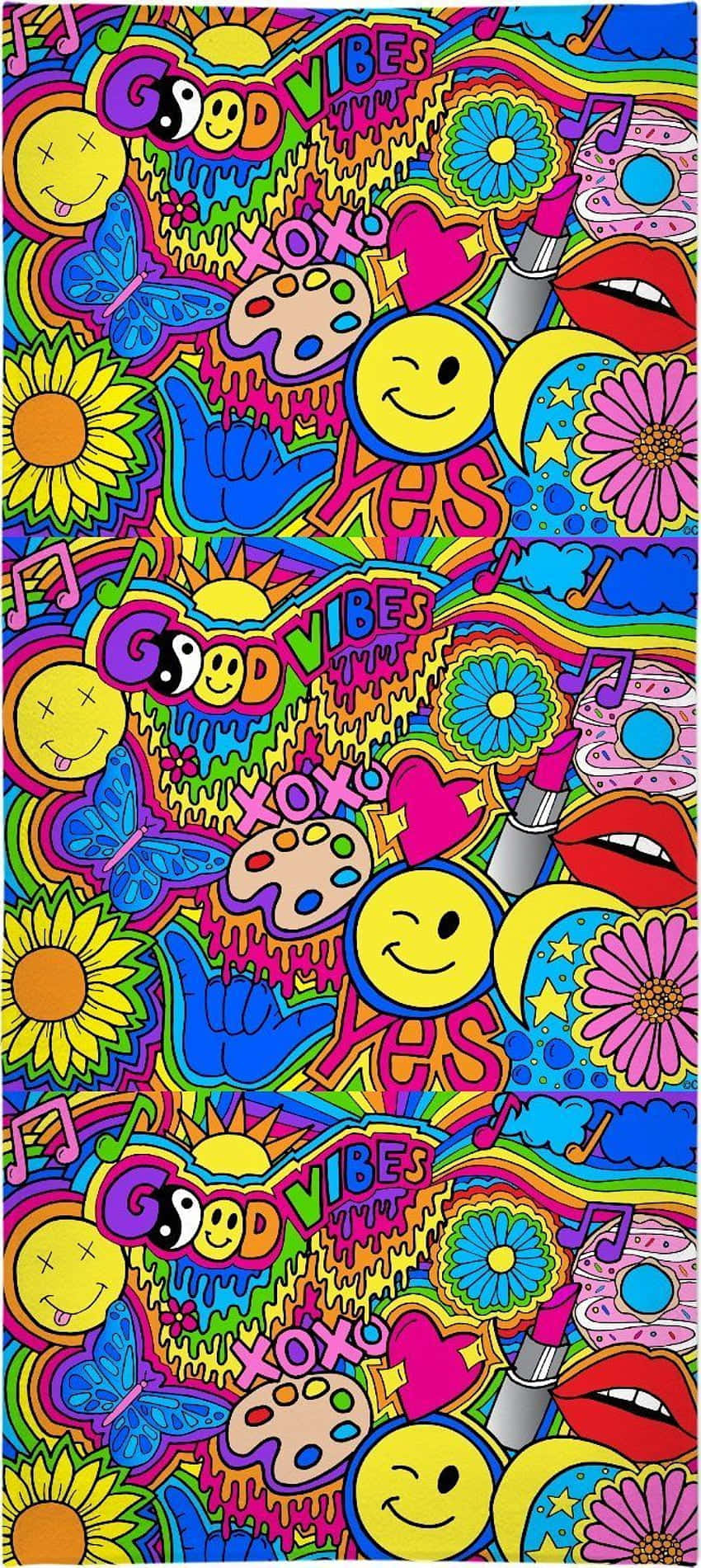 Spiritul liber al hippie-ului trippy Fundal