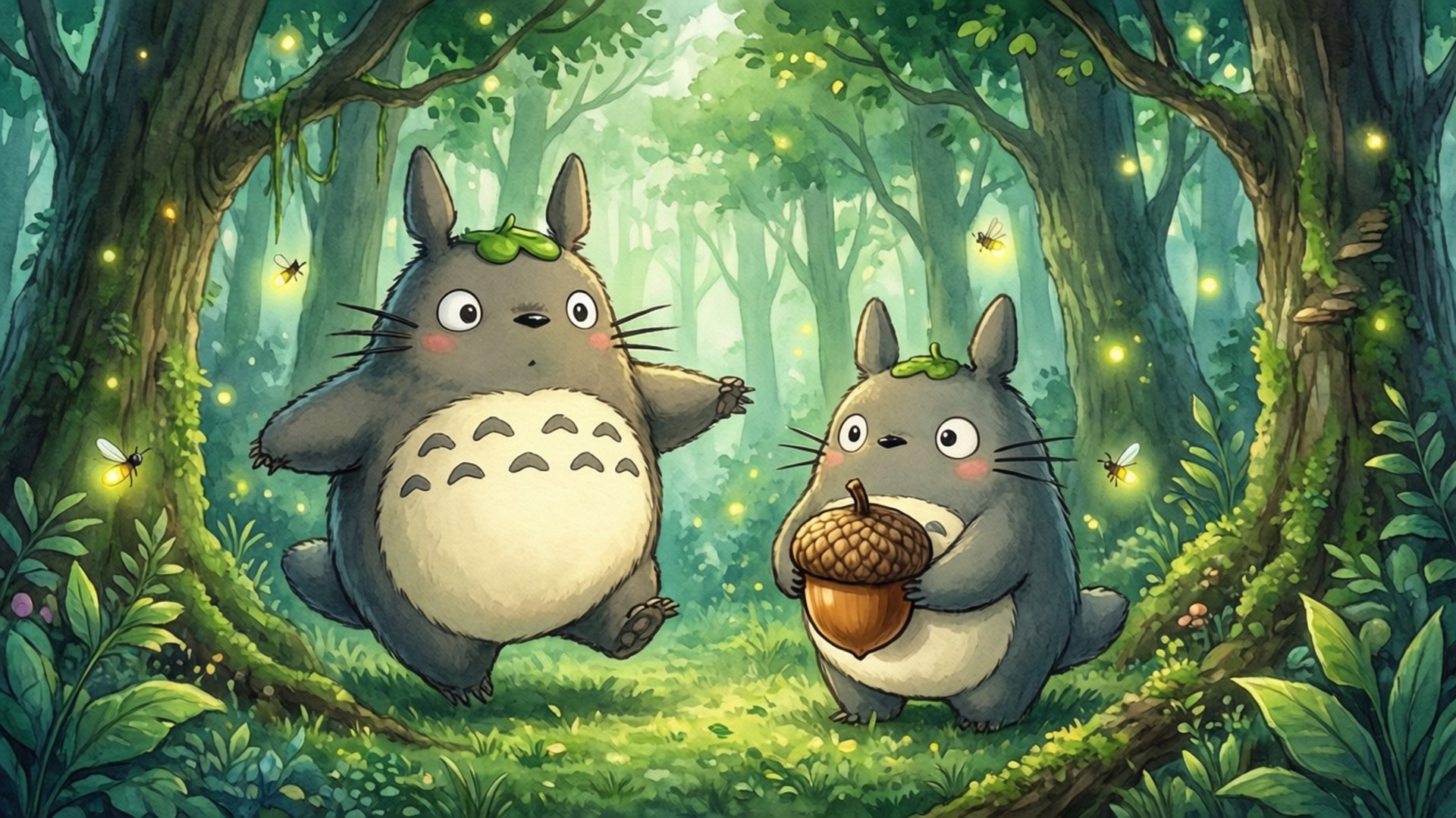 Spiritușii pădurii Totoro Fundal