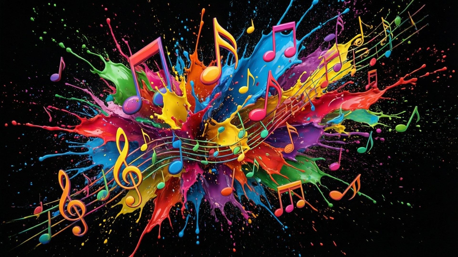 Splash de Note Muzicale Fundal