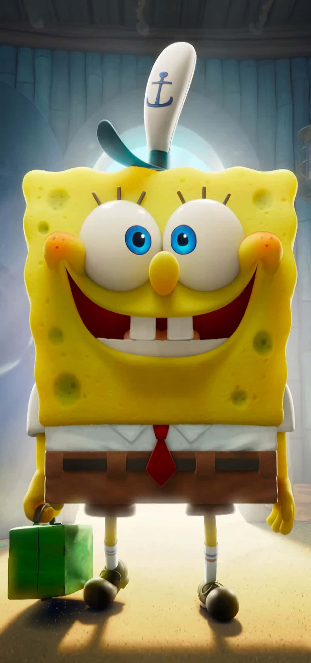SpongeBob Pfp Aproape Zâmbet Fundal