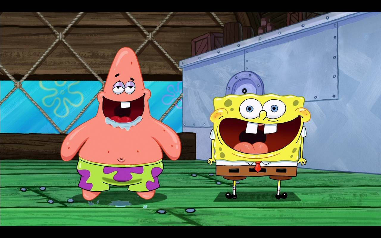 SpongeBob și Patrick Râzând Cool Fundal