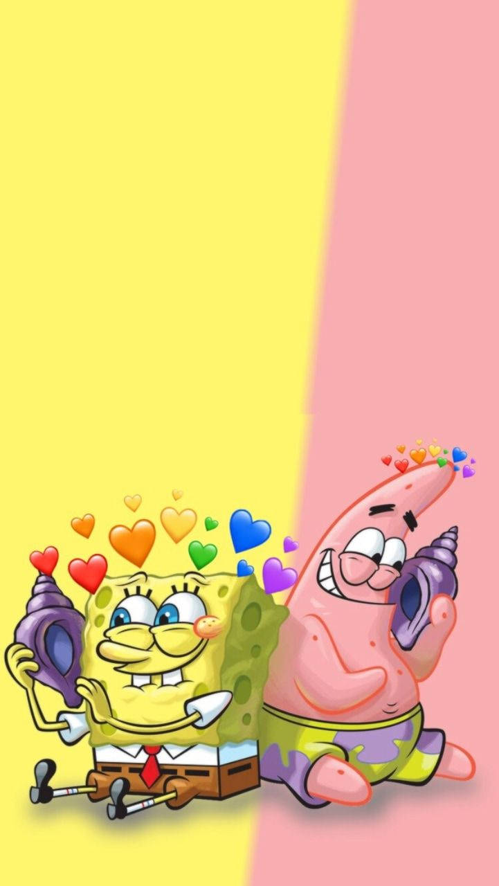 SpongeBob și Patrick la telefon Fundal