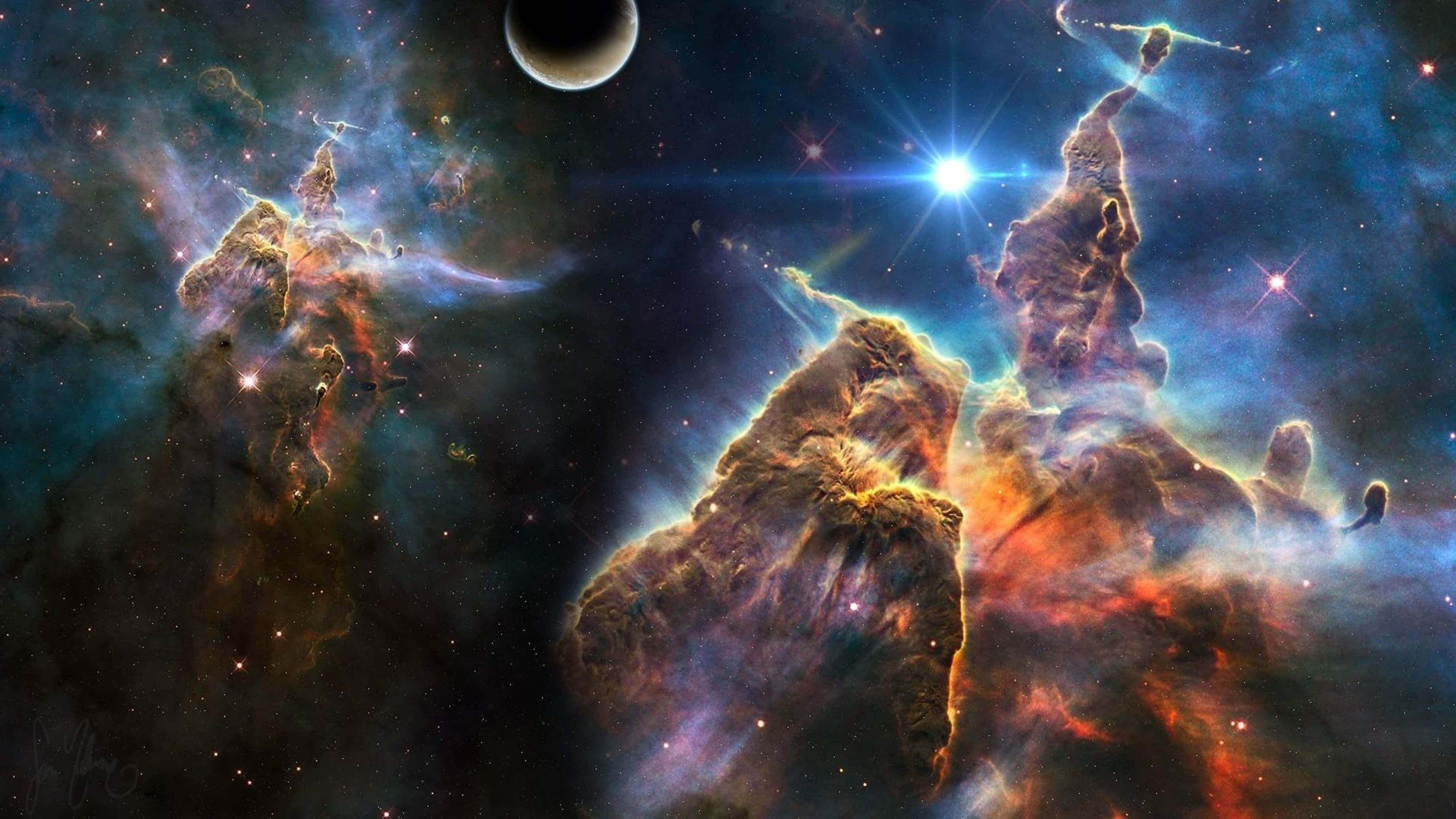 Stâlpii Creației 4K Univers Fundal