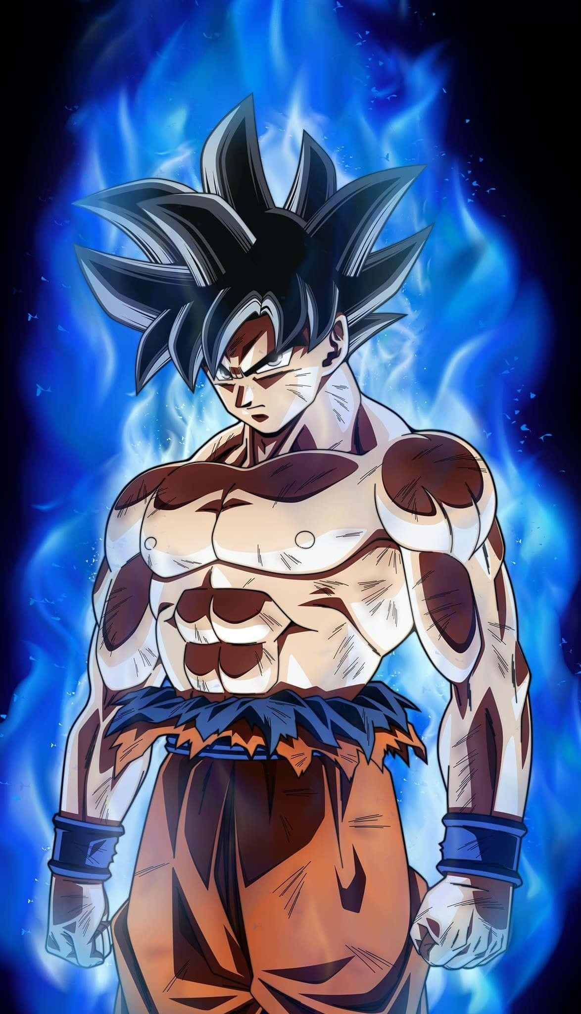 Stăpânul Goku în Modul Furiei - Un Fundal Vibrant Dragon Ball Super pentru iPhone Fundal