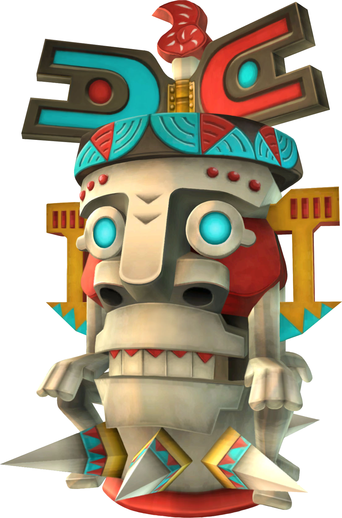 Statuetă colorată inspirată de azteci Fundal
