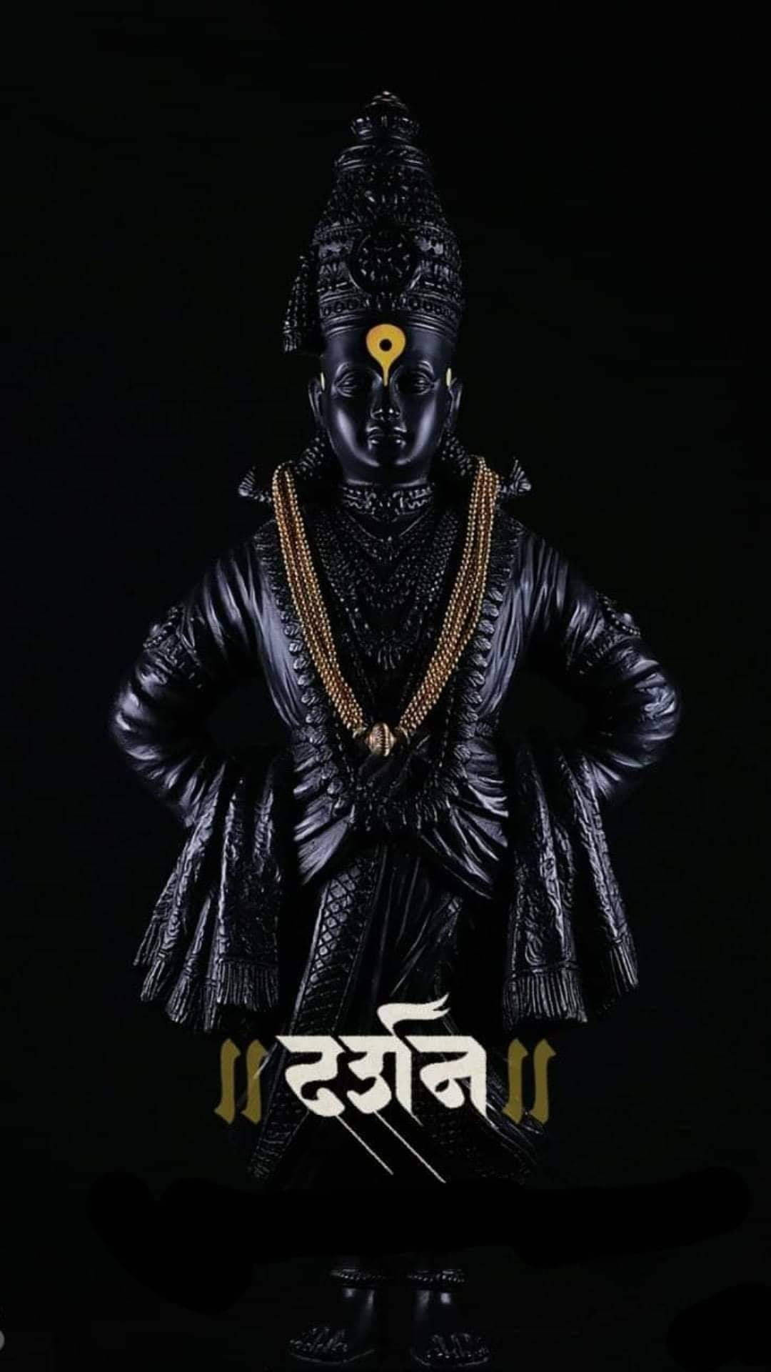 Statuie din lemn sculptat a lui Vitthal Fundal