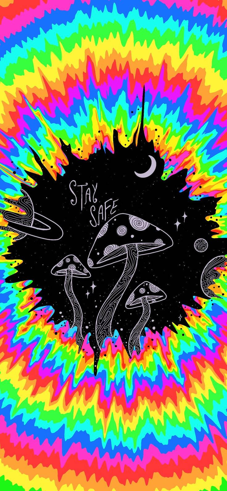 Stay Safe Ciuperci Estetică Trippy Fundal