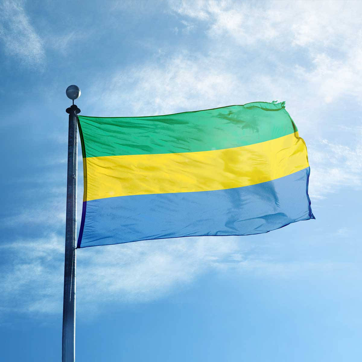 Steagul Gabonului arborat complet Fundal