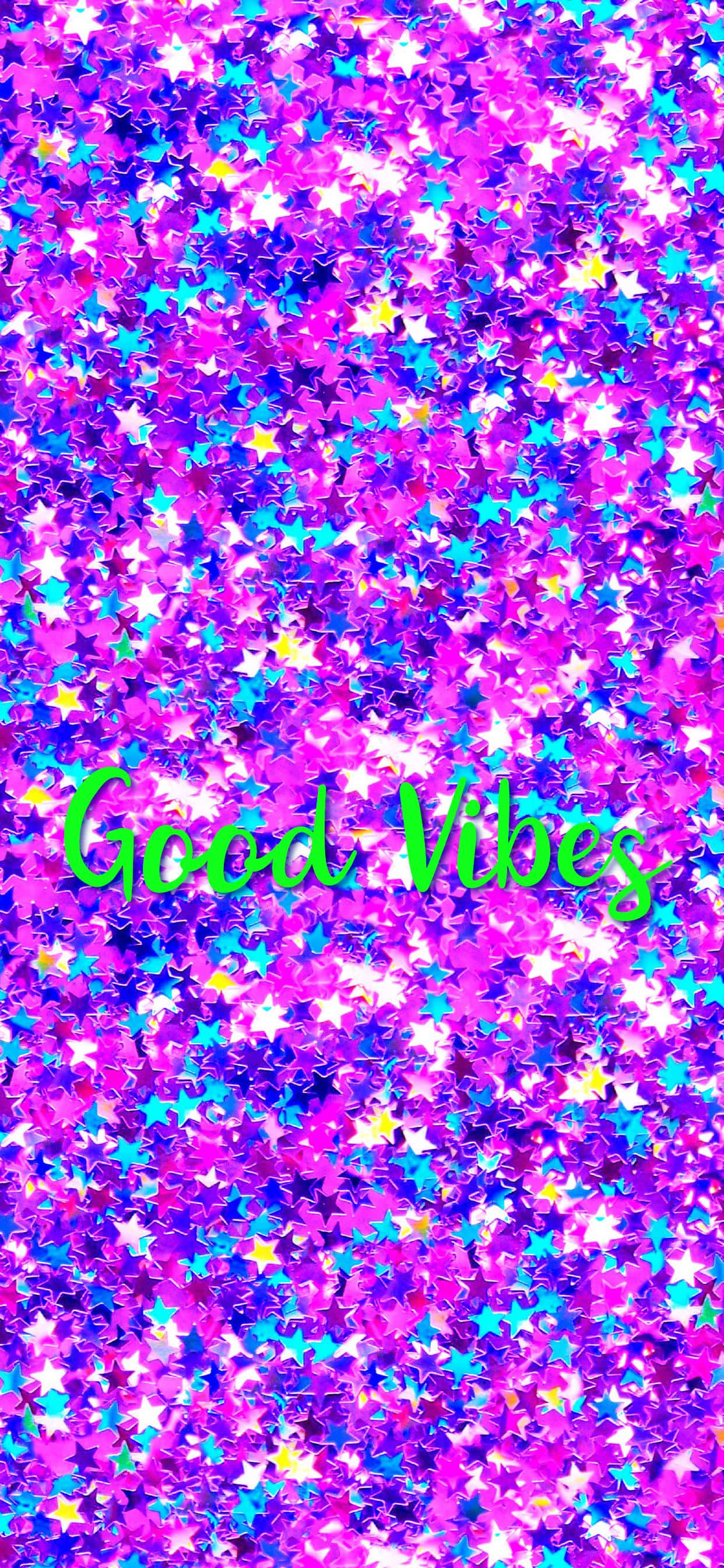 Star Sequins Good Vibes iPhone Fundal