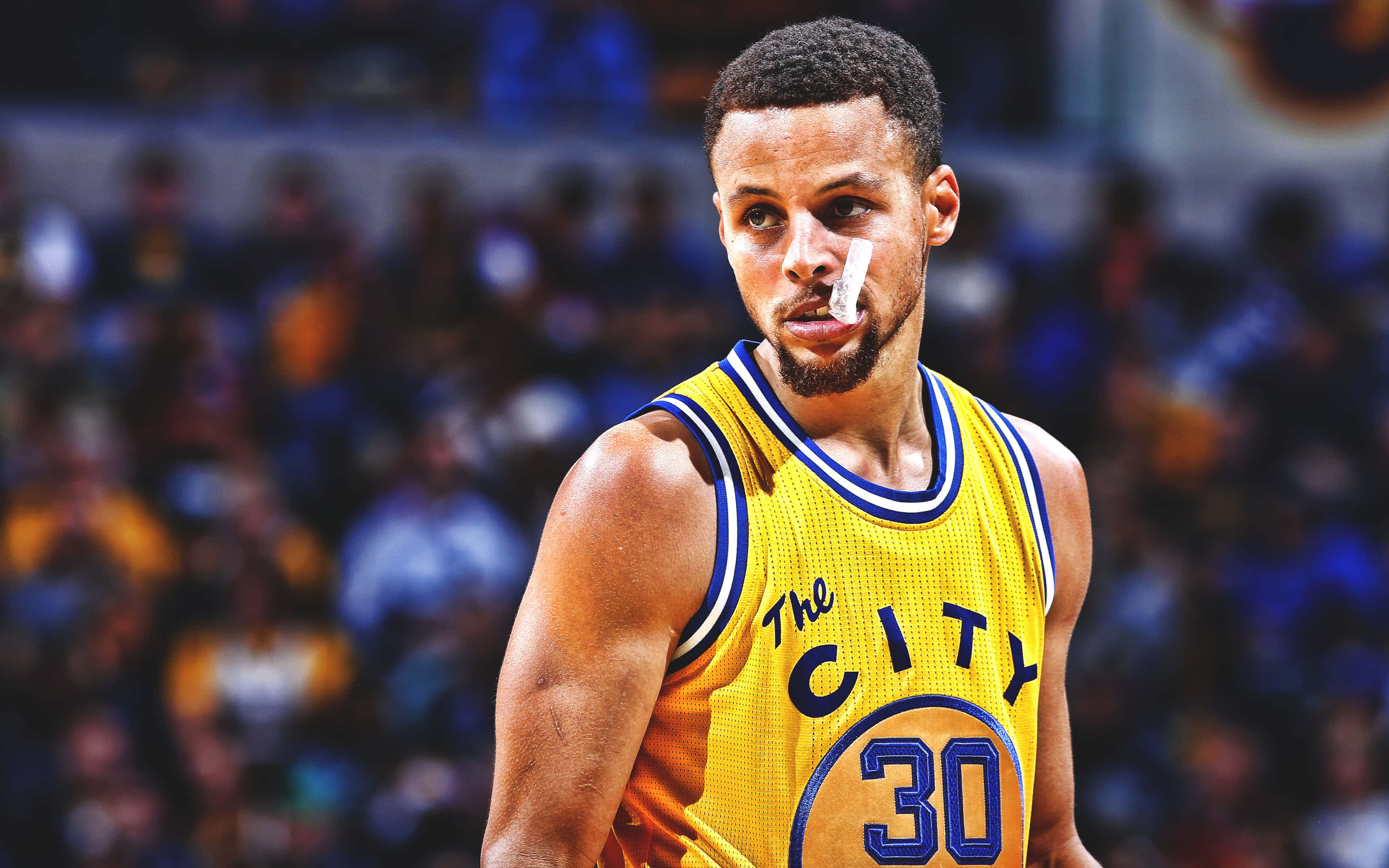 Stephen Curry 4K cu apărătoare bucală Fundal