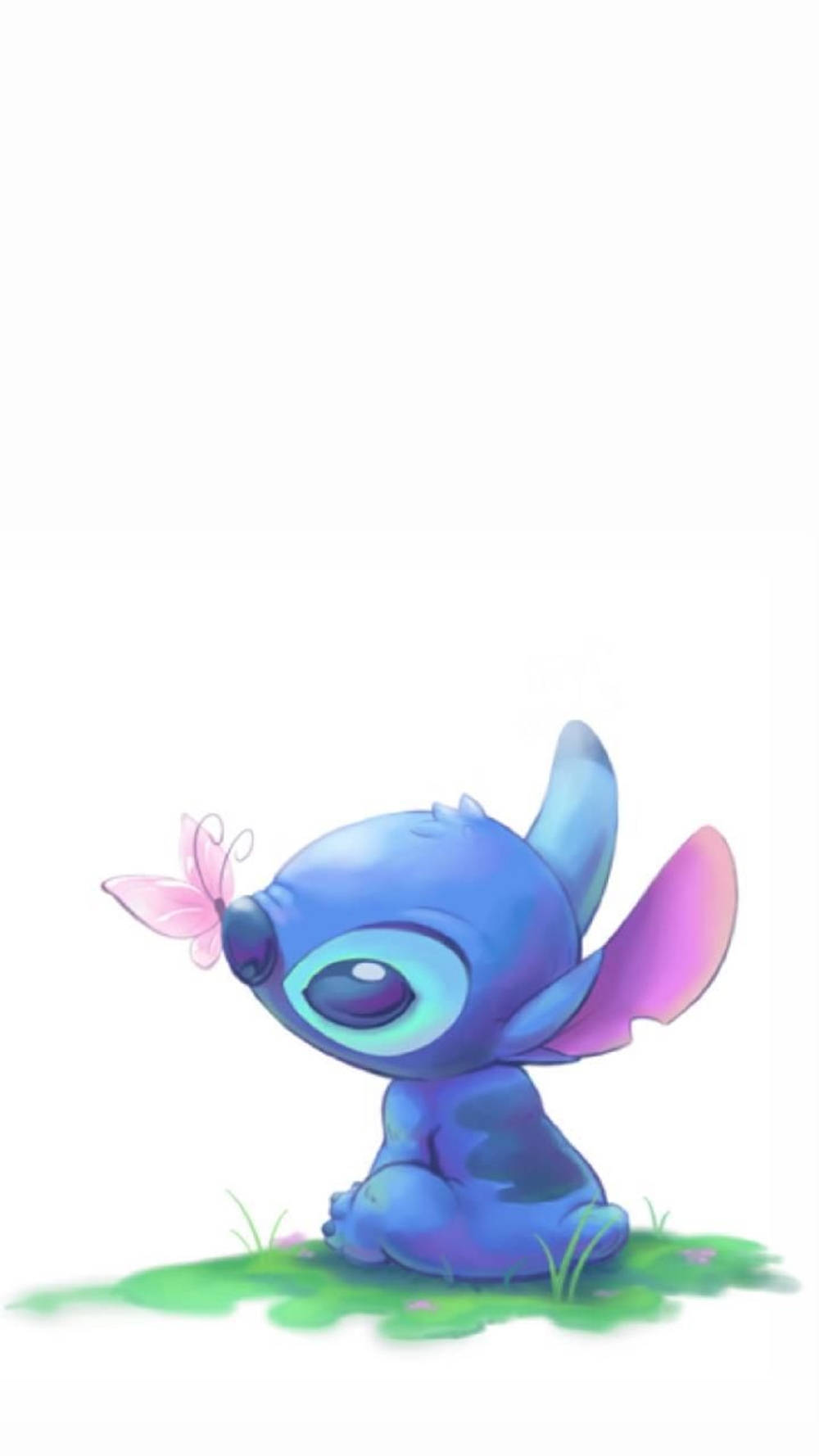 Stitch drăguț cu fluture în lumina soarelui pentru iPhone Fundal